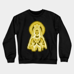 Gold Neon Blessed Virgin Mary Crewneck Sweatshirt